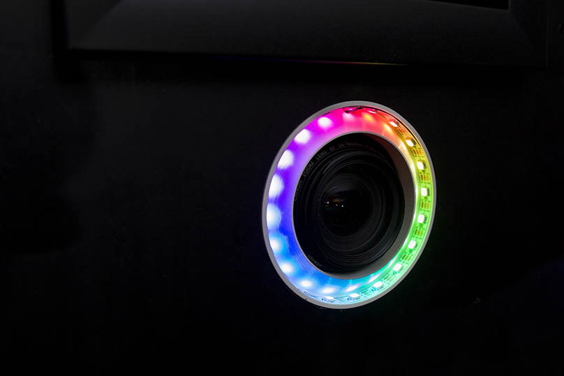 Fotobox LED Ring im dunkeln